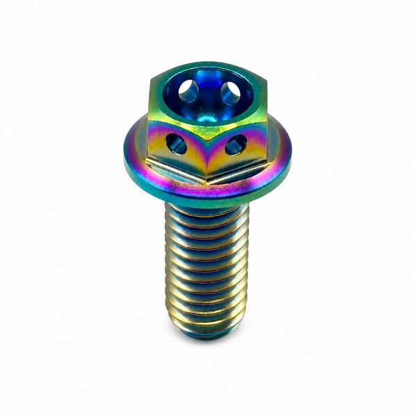 Rainbow M6x15 titanium bolt photograph